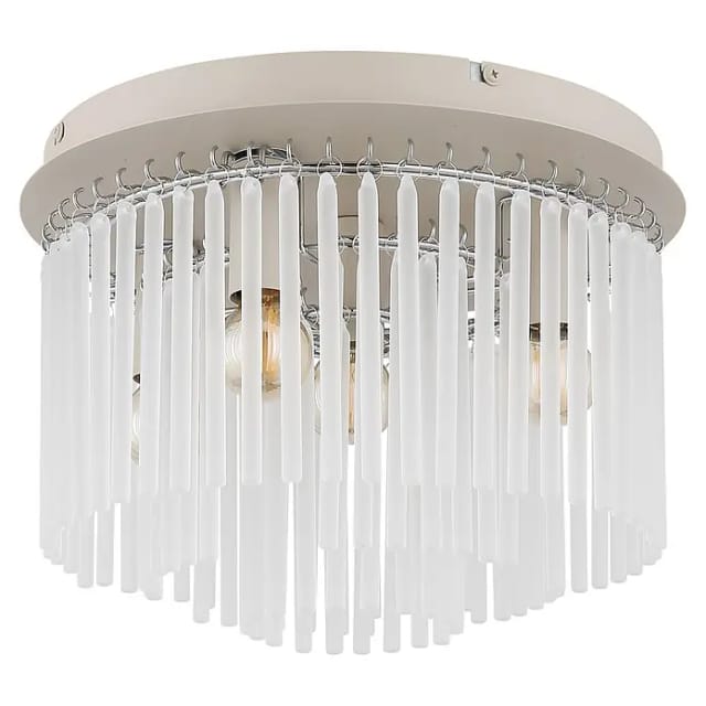 Globo Deckenleuchte rund Gorley (40 W, Ø x H: 32 x 23 cm, Sandfarben, E14)