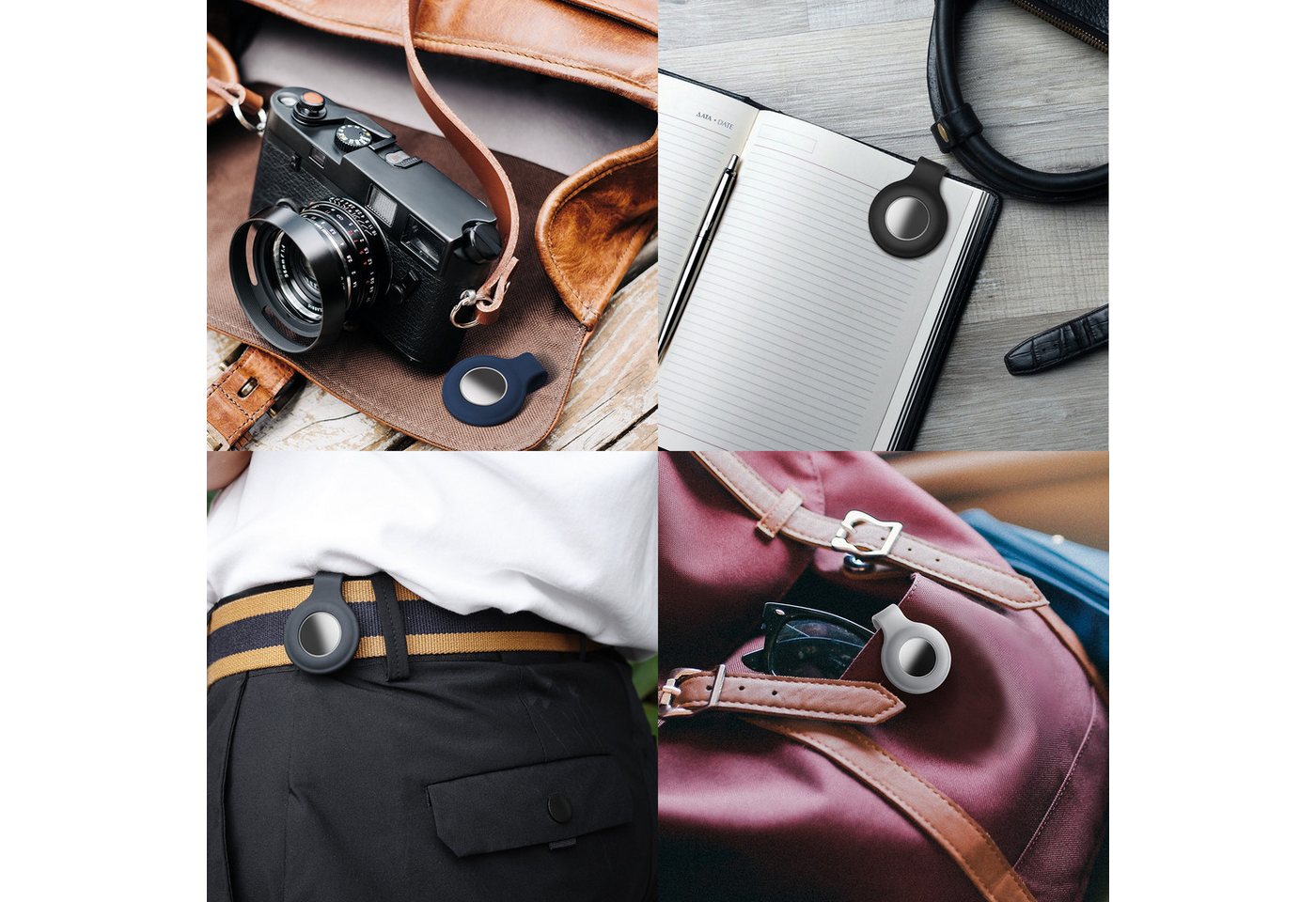 kwmobile Clip Halter für Apple AirTag - Case für Air Tag Silikon Smartwatch, 1-tlg., Hülle Tracker Schutzhülle - Klemm Halter Holder Bild 4
