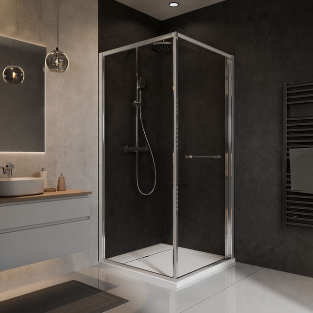 Schulte Sunny Schwenk-schiebetür Mit Seitenwand 90 X 90 X 190 Cm - 6 Mm Esg-sicherheitsglas Mit Fixil-glasbeschichtung
