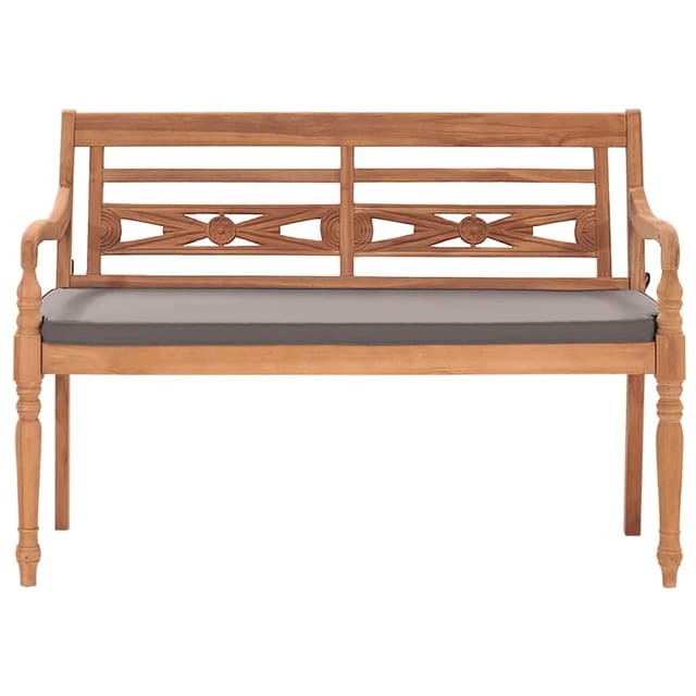 Maison Exclusive - Batavia-bank Mit Dunkelgrauem Kissen 120 Cm Te