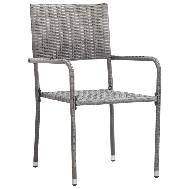 Maison Exclusive - Garten-essstühle 4 Stk. Stapelbar Grau Polyrat
