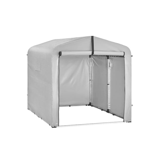 Sobuy Fahrradunterstand In Grau Fahrradgarage Mit Rollosystem Fahrradschutzabdeckung Aus Aluminium Und Pe-gewebe 219×159×165 Cm Kls11-ii-l