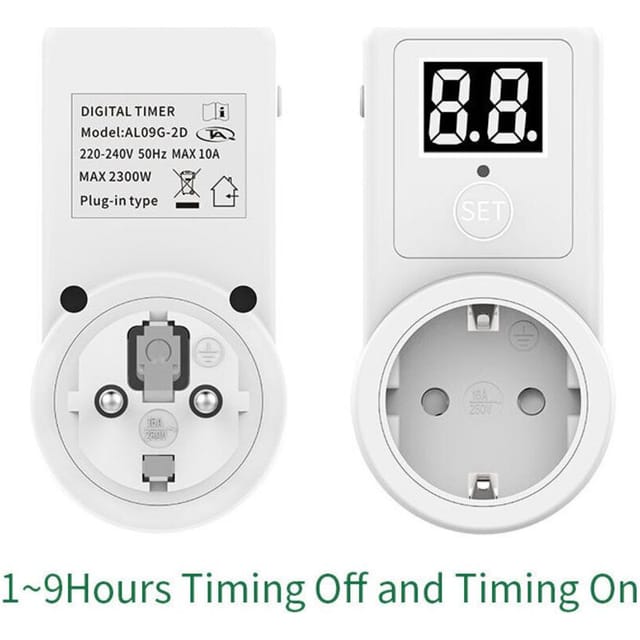 Intelligente Steckdose Mit Europäischer Zeitschaltuhr, Countdown-timer Ein/aus, 2-stellige Anzeige Al09g-2d