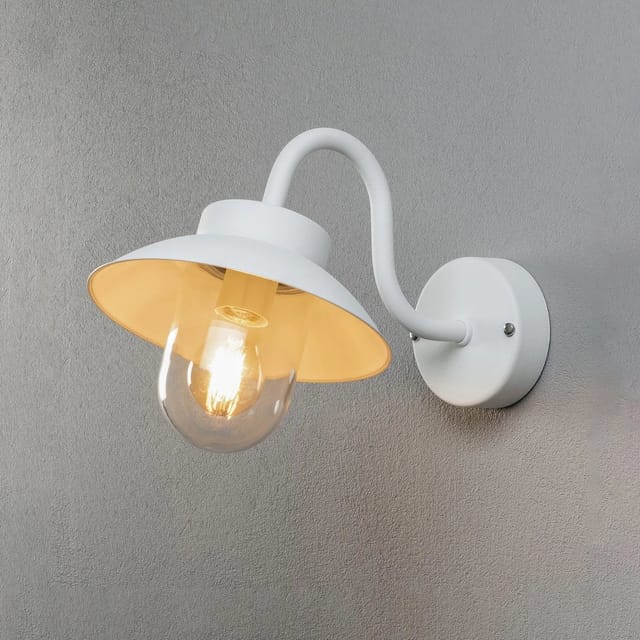 [neuwertig] B-ware Konstsmide Außenwandleuchte Lampe Vega Mini Außenleuchte Weiß Breite 22 Cm