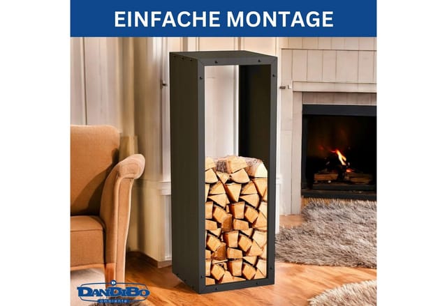Dandibo - Kaminholzregal Innen Metall Schwarz 96600 Brennholzregal Holzaufbewahrung Kaminholzständer Feuerholzregal