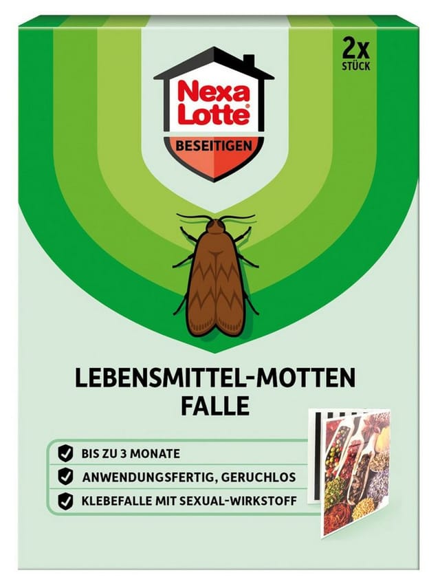 Nexa Lotte Beseitigen Lebensmittelmottenfalle (2 Stk., L x B x H: 15 x 119 x 150 mm)