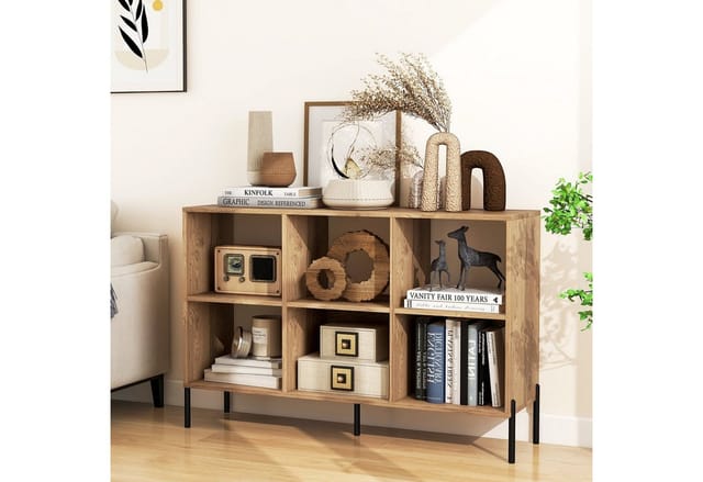 Costway Bücherregal mit 6 Fächern Standregal 120 x 35 x 79,5 cm
