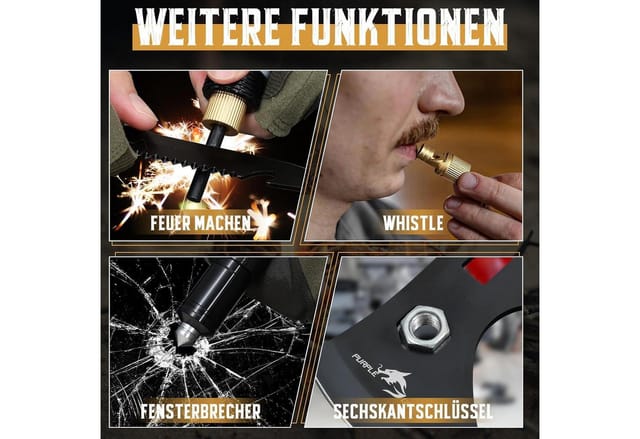 LuxusKollektion Universalaxt Axt 9in1 Survival Camping Hacke Multitool Outdoor