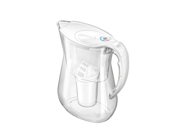 AQUAPHOR Kalk- und Wasserfilter Filterkanne Aquaphor Lyon A5, weiß, aus Tritan, bruchsicher, Zubehör für Filterkartuschen AQUAPHOR A5, A5H hartes Wasser & A5 Magnesium, bis 350 L. Kapazität, /Reduziert Kalk, Chlor & weiteren Stoffen, BPA frei
