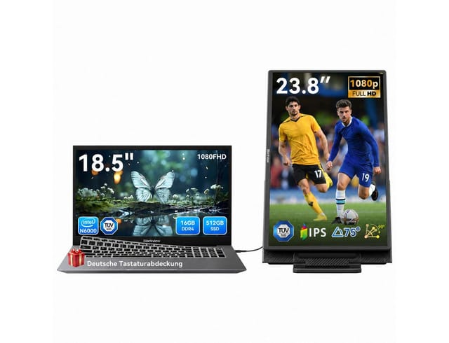 blackview 18.5" FHD IPS Acebook10 Intel 16GB+512GB Windows 11 Pro Notebook (Intel N6000 Intel Core N6000, 16 GB, 512 GB SSD, Windows 11 Pro, FHD+ IPS, Silikon-Tastaturschutz, (deutsche Folie)