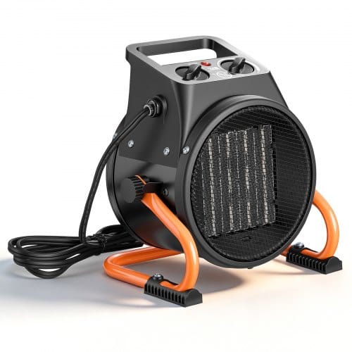 VEVOR Gewächshausheizung 2000W, Elektrischer PTC-Heizlüfter mit Ventilatorfunktion & 2 Heizstufen, Tragbarer Heizer mit Überhitzungsschutz & 15° Einstellbarer Heizwinkel, Elektroheizer für Gartenhaus