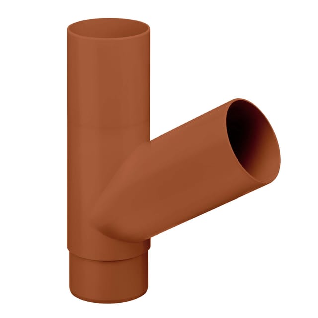 Inefa Abzweiger Fallrohr 60 Grad, Pvc Zubehör Fallrohr Kunststoff, Einfache Steckmontage, Made In Germany - Dn85/85 Braun
