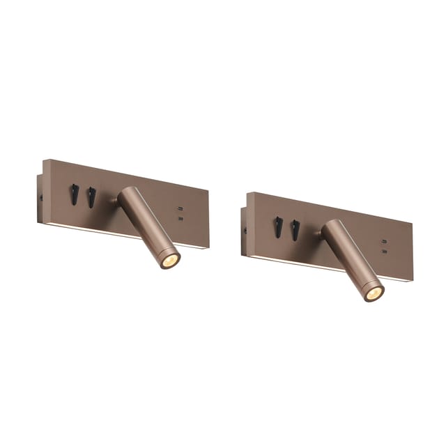 Qazqa 2er-set Moderne Wandleuchten Dunkelbronze Verstellbar Mit