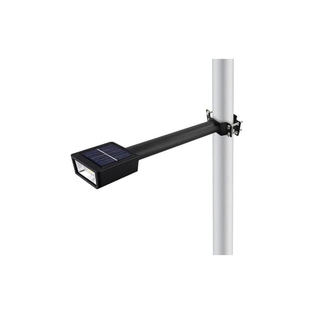 Set Mit 4 Lichtmasthalterungen Für Straßenlaternen – Lampenarm Aus Verzinktem Eisen Mit Klemmbefestigung. Wandhalterung Für Solarleuchten, Strahler Und Stallleuchten, Schwarz.