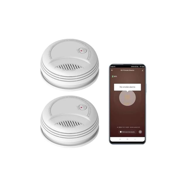 Wlan-rauchmelder Kompatibel Mit Der Tuya/smartlife App, Vernetzter Drahtloser Mini-feuermelder, Modell Pa-437w (2 Stück) -