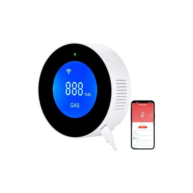 Tragbarer Wlan-erdgasdetektor, Kompatibel Mit Der Smart-app Tuya, 85 Db Akustischer Und Optischer Methankonzentrationssensor