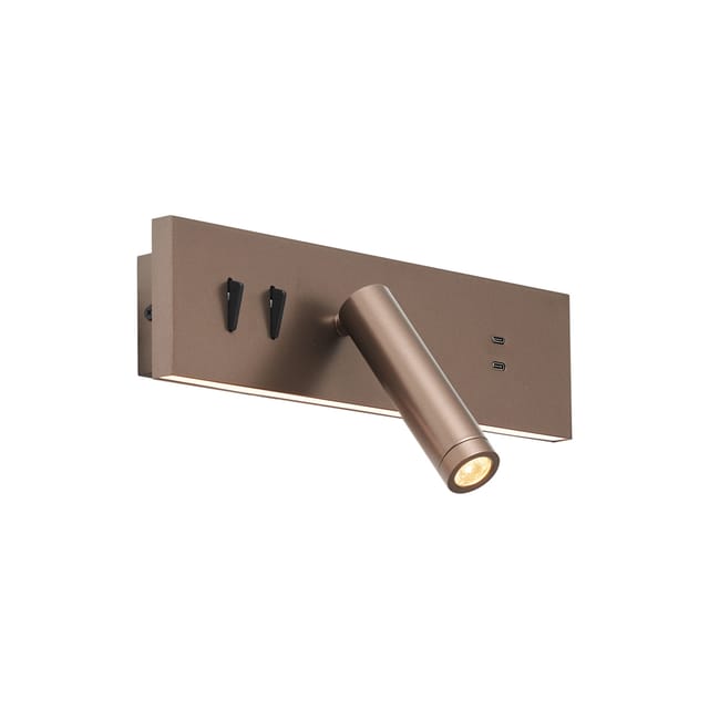 Wandleuchte Bronze Verstellbar Mit Usb-c Inkl. Led - Modric