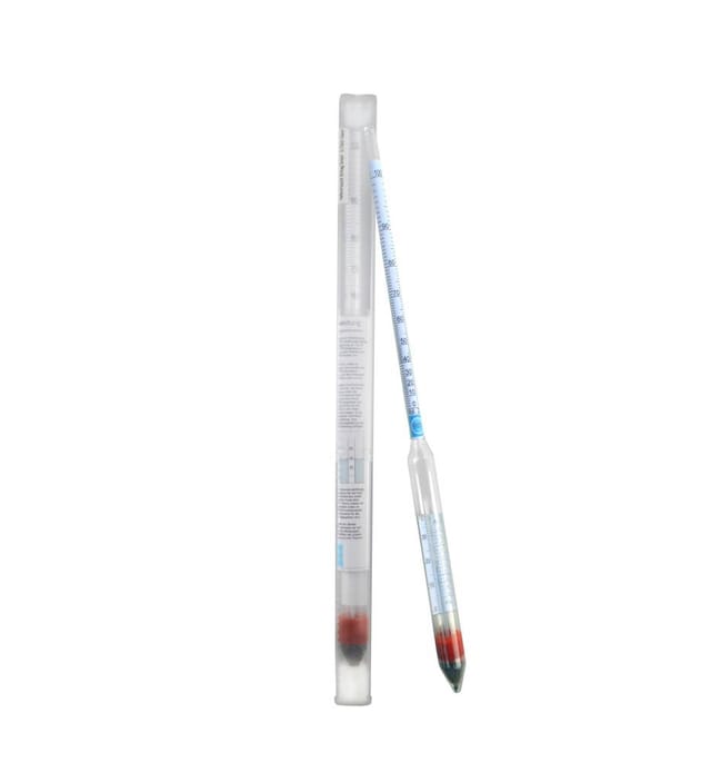 Vina Alkoholmeter mit Thermometer 30 cm 0 - 100 %