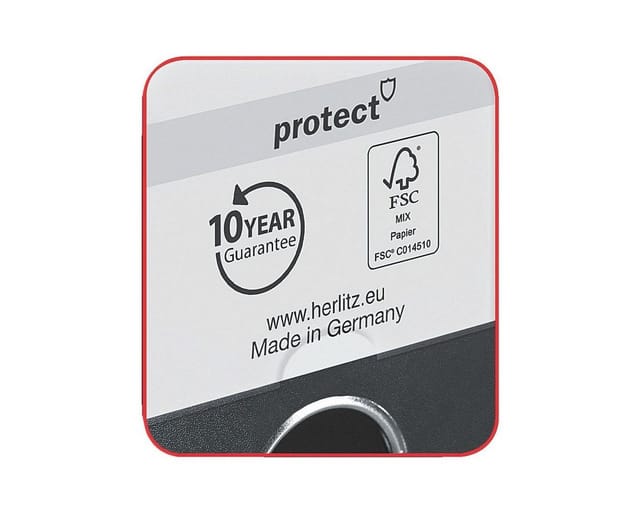 herlitz Ordner max.file protect A4 ,PP-Folienbezug, Fenster 5 cm, rot