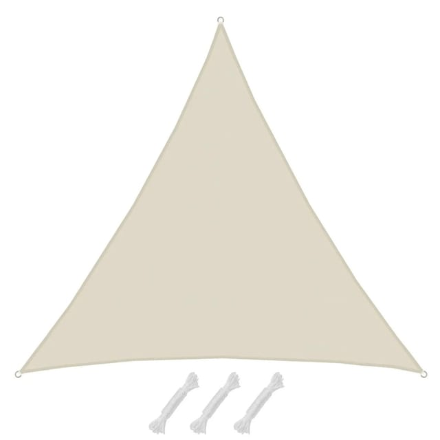 AMANKA Polyester Sonnensegel Wasserdicht - 6 x 6 x 6 m Dreieck Beige