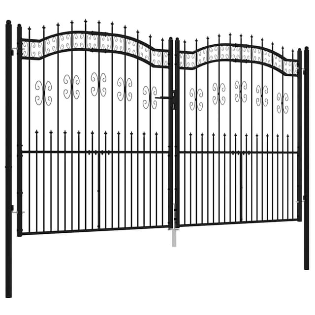 vidaXL Zauntor mit Speerspitze Schwarz 305 x 175 cm Pulverbeschichteter Stahl 151098