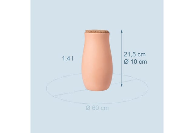 Relaxdays Ollas Keramik Kork Terrakotta Wassersparend 1,4, 2er Set