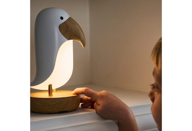 Rabbit & Friends LED Nachtlicht Vogel Lampe mit Lautsprecher (weiß), LED fest integriert