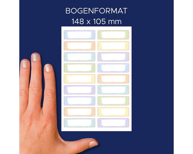 Avery Zweckform Etiketten Textilaufkleber 45x13mm 36 Stück Motiv pastell