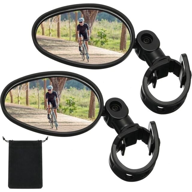 Verstellbarer Und Drehbarer 360°-fahrradspiegel Für Den Lenker. Stoßfester, Konvexer Acryl-fahrradspiegel Für Rennräder Und Mountainbikes (2 Stück).