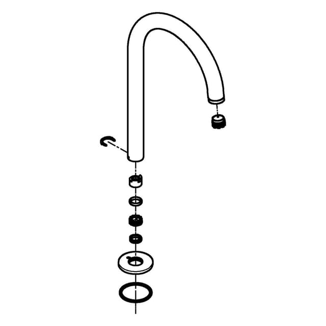 Grohe Auslauf Für Zweigriffarmaturen, C-auslauf, Supersteel, 101298dc00