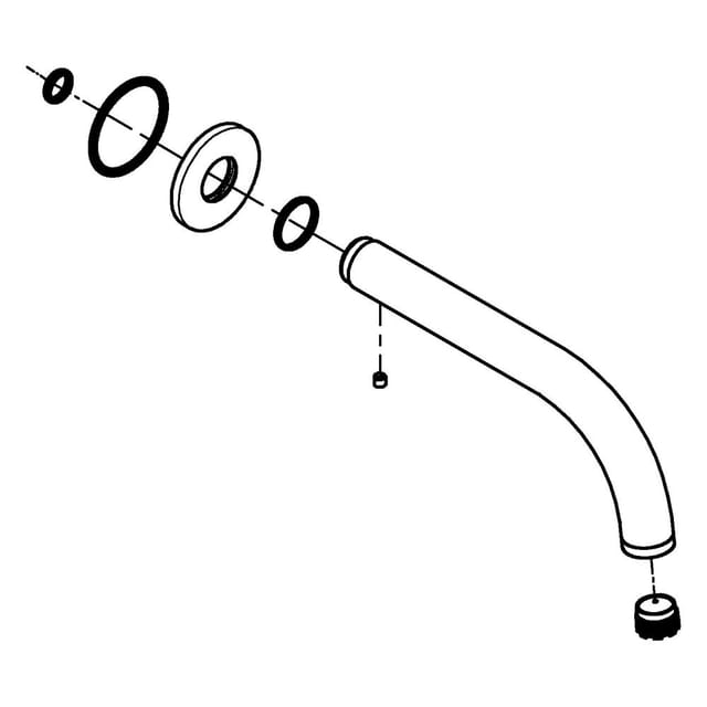 Grohe C-auslauf Für Zweigriffarmaturen, M-size, Drehbar, Satin Graphite, 101344mg00