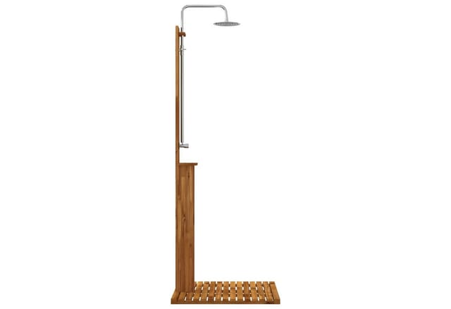 Gartendusche 217 Cm Massives Akazienholz Und Edelstahl Natur Vidaxl