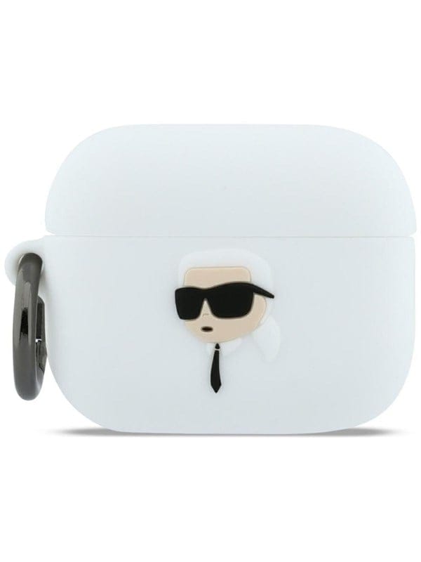 Karl Lagerfeld Silikonhülle Mit Karl-lagerfeld-kopf (3d) Für Airpods Pro 3, Weiß