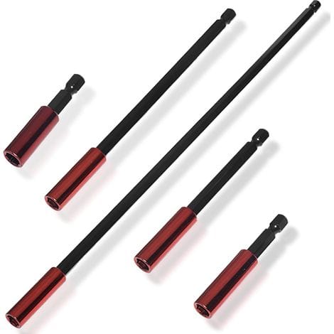 5er-set Magnetische Verlängerungen Für Sechskantbits, 1/4-zoll-sechskantbithalter, 50/60/100/150/300 Mm, Magnetische Verlängerung Kompatibel Mit Bohrmaschinen Und Schraubendrehern, Schnellwechselsyste