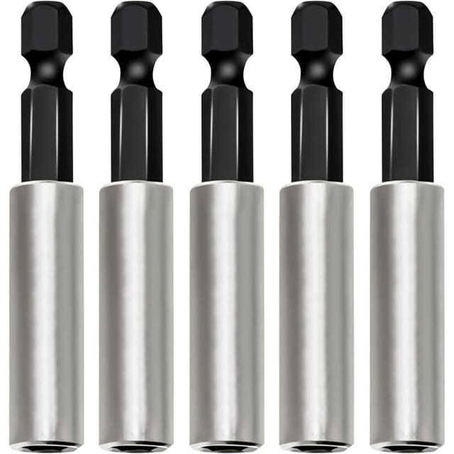 5-teiliges Set Magnetischer Bithalter (60 Mm), Magnetischer Schraubendreher-bithalter Aus Edelstahl, Schnellwechsel-bitverlängerung Für Schraubendreher Und Bohrmaschinen