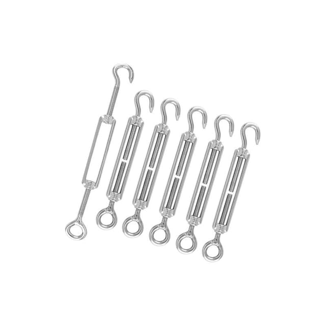 M6-kabelspanner, Befestigung Für Sonnensegel, Sonnensegel Aus Edelstahl 304, Verstellbare Drehhaken, 6 Stück, Seile, Silberfarben, M6-oc-stück
