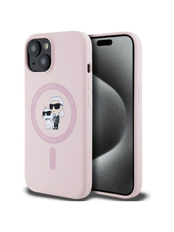 Karl Lagerfeld Silikon-hülle Karl&choupette Magsafe Für Iphone 15 Pink