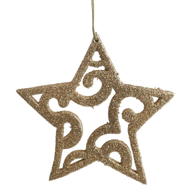 Dekorativer Anhänger, Durchbrochener Glitzerstern, 11 Cm
