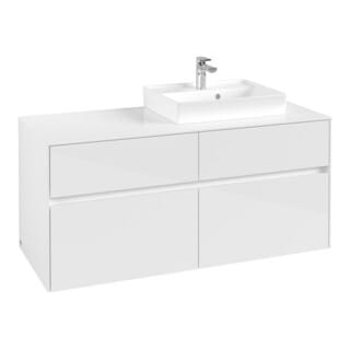 Vb Waschbeckenunterschrank Collaro C07200 1200x548x500mm Eckig Glossy White