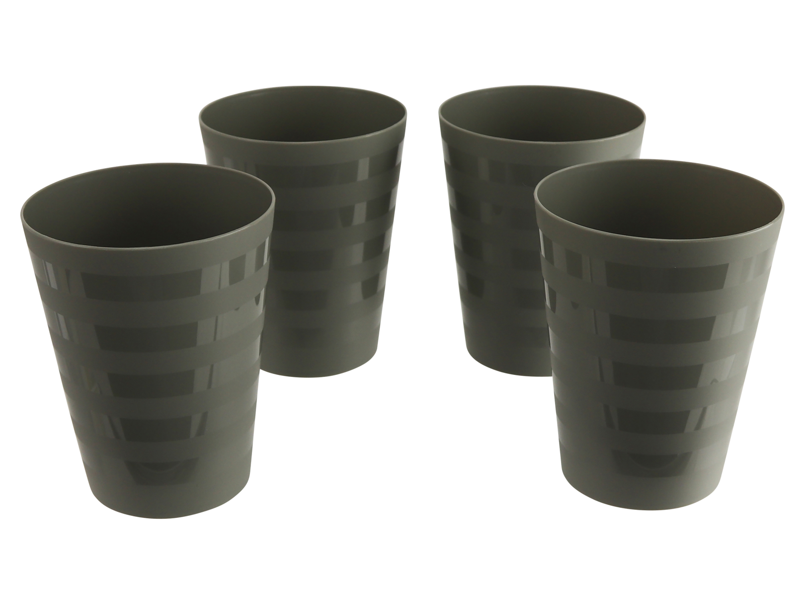 Camping-Trinkbecher, 4-teilig, grau, ca. 0,25 l