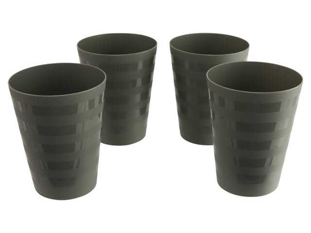 Camping-Trinkbecher, 4-teilig, grau, ca. 0,25 l