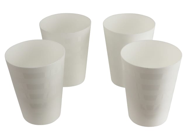 Camping-Trinkbecher, 4-teilig, weiß, ca. 0,25 l