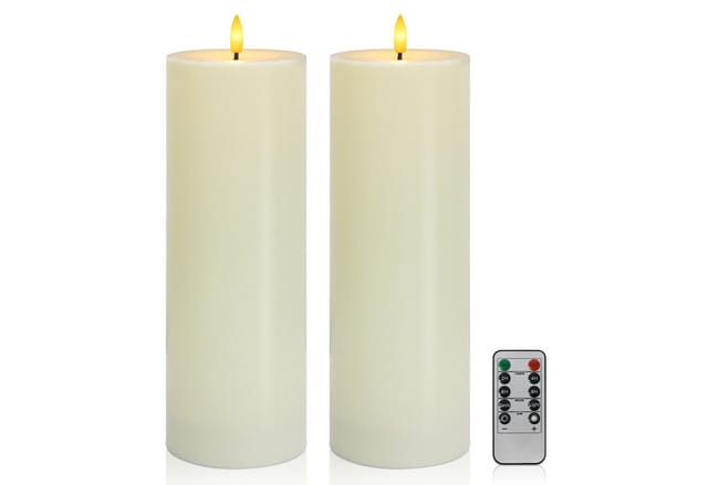 OZAVO LED-Kerze Flammenlose LED-Kerzen Outdoor Kerze h30*Ø 10cm, Dekokerzen für Innen- und Außenbereich