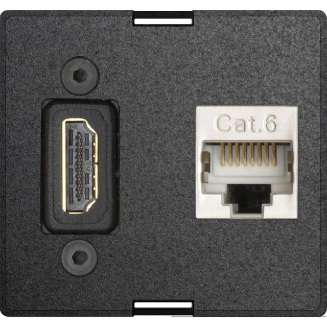 Evoline Wechselmodul Daten- Und Multimedia-modul Zubehör 1 X Hdmi 2.0 + 1 X Rj45 Cat6 Buchse Vorne Und Hinten Kunststoff Schwarz