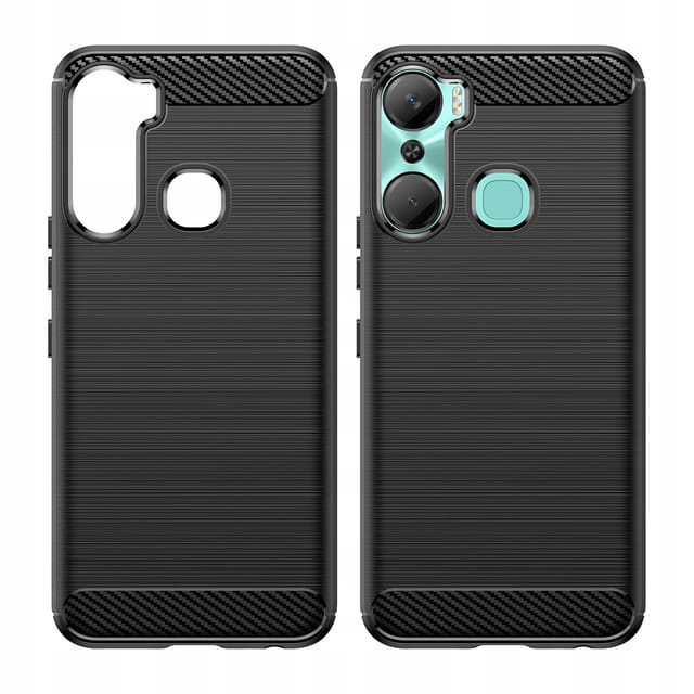 Carbon Case Schutzhülle Für Infinix Hot 12 Pro, Flexible Silikon-carbon-hülle, Schwarz