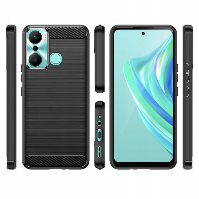 Carbon Case Schutzhülle Für Infinix Hot 20 Play, Flexible Silikon-carbon-hülle, Schwarz
