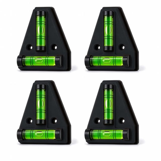 Wiltec Wasserwaage Magnetisch 4 Stück Kreuzwasserwaage Aus Abs Mit Magnetrückseite Mit Je 2 Libellen, Magnetwasserwaage Für Wohnmobil, Haushalt Und Bau