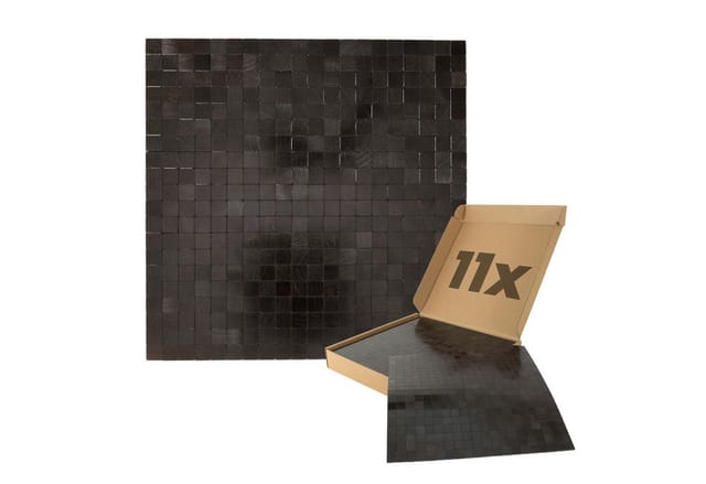 Wandpaneele Selbstklebend Mosaikfliesen 1m², 11 Stück Wandverkleidung Feuchtigskeitsbeständig, Premium Qualität Für Bad Und Küche - Aluoptik Dunkelbraun