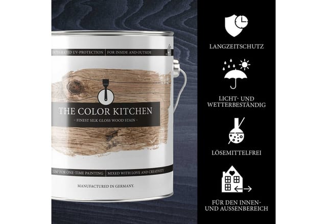 Holzlasur Anthrazitgrau The Color Kitchen Serious Anthracite Innen- Und Außenbereich 2.5 Liter