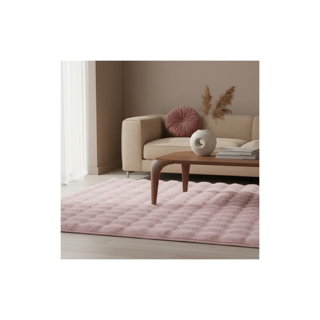 Teppich Hochflor Waschbar NAUDERS in Rosa, einfarbig, 160 x 230 cm